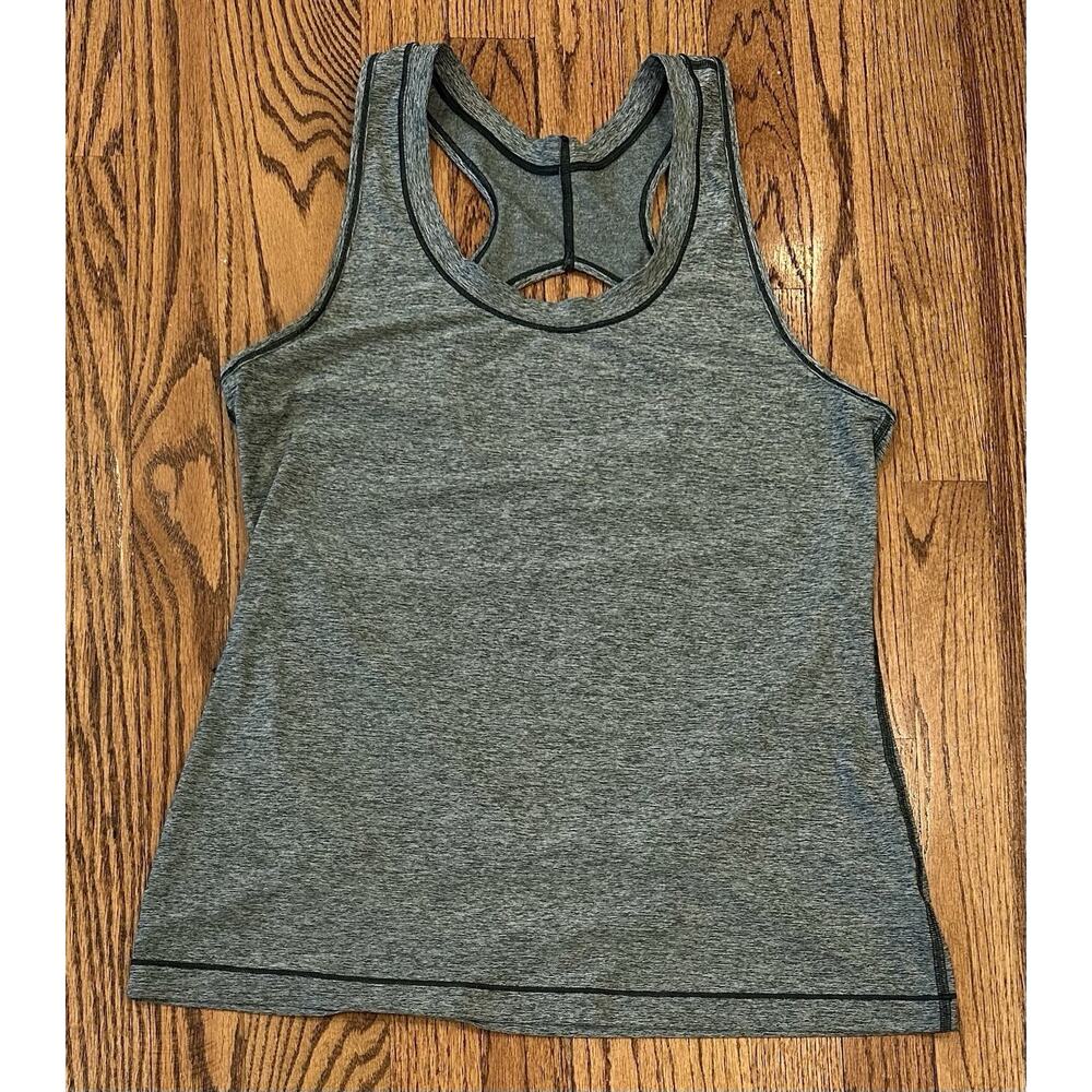Athleta Racerback Athletic Tank Top Women’s Large Heathered Green Stretch